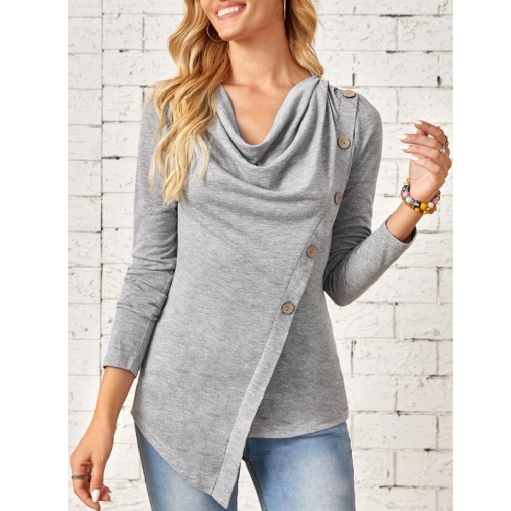 Boho black button detail blouse - Picture 3 of 14